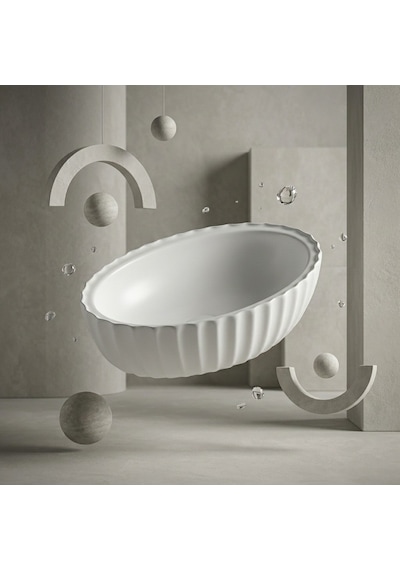 Ey-4770mb Mat Beyaz Tezgah Üstü Lavabo