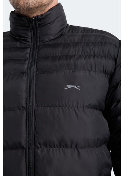 Slazenger Horızon I Erkek Dik Yaka Fermuarlı Siyah Mont & Kaban Siyah