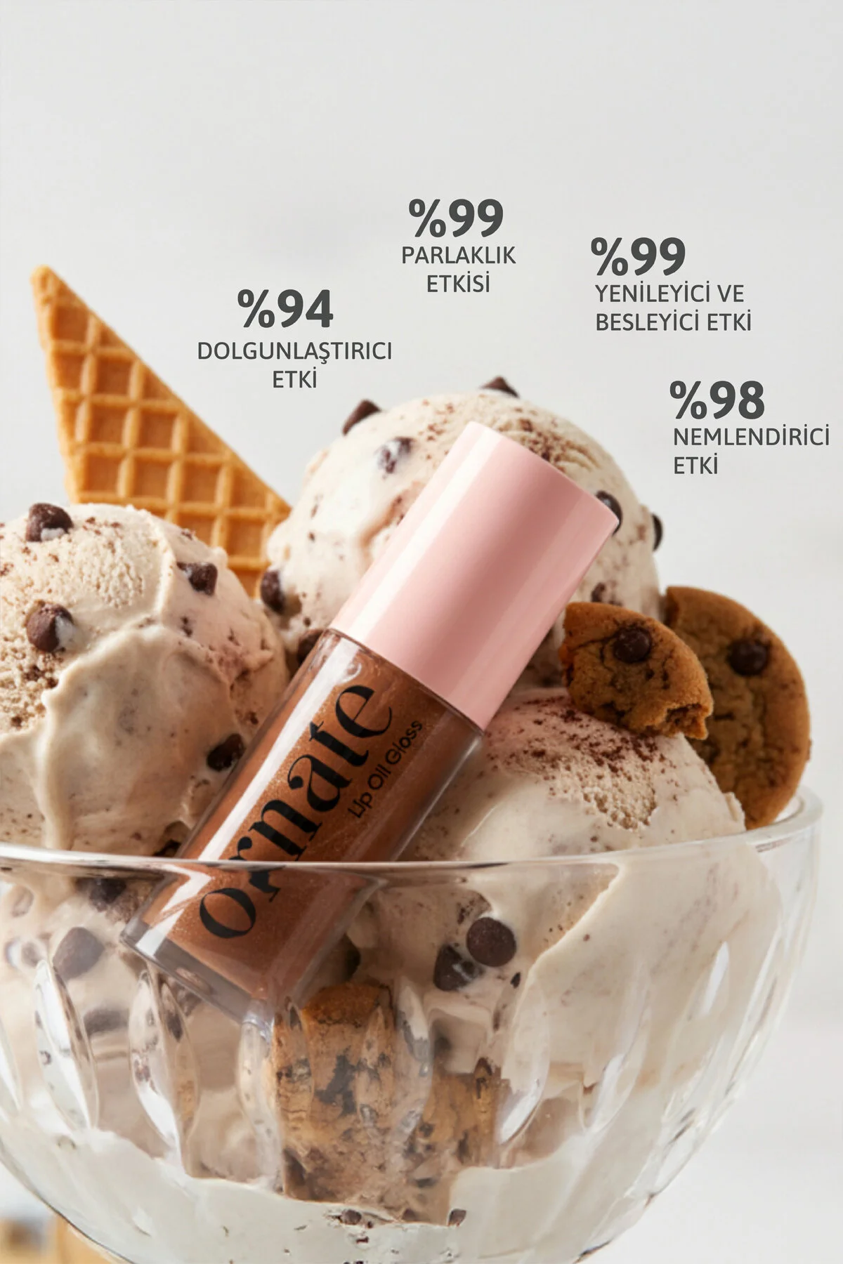 Cookie Lip Oil Gloss Dolgunlaştırıcı Efekt , Nemlendirici, Parlatıcı Simli Dudak Yağı Kurabiye 5 Ml 22 Kahverengi