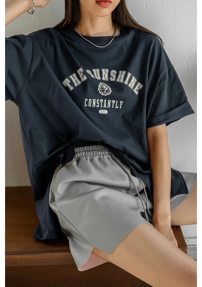 Unisex The Sunshine Baskılı Tasarım Tshirt Lacivert