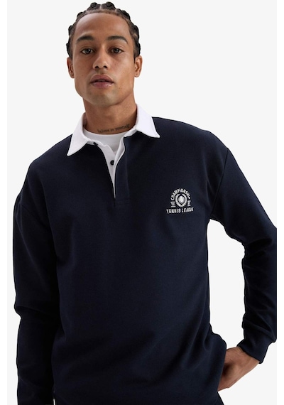 Defacto Defactofit Boxy Fit Gömlek Yaka Sporcu Sweatshirt F4396ax25aunv253 Lacivert Defacto Defactofit Boxy Fit Gömlek Yaka Sporcu Sweatshirt F4396ax25aunv253 Lacivert