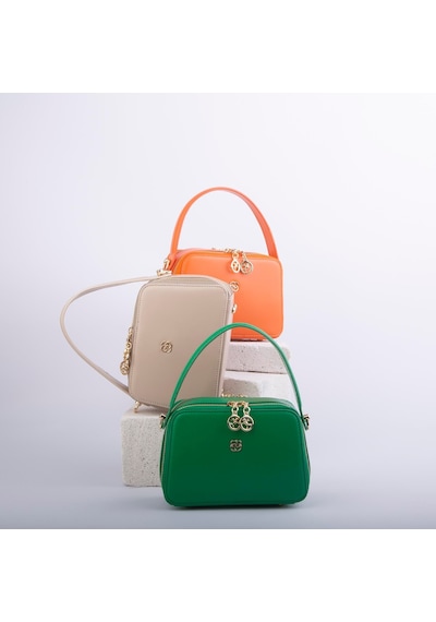 Nas Bag Kadın Mini El Ve Çapraz Çanta Çim Yeşili En:20 Boy :15 Çok Renkli