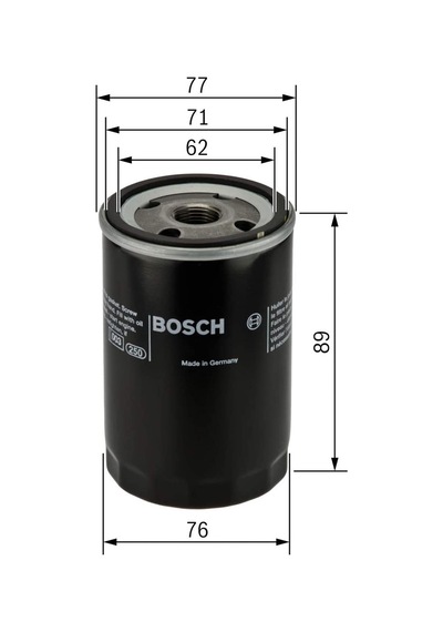 Toyota Corolla Uyumlu Yağ Filtresi 1.4 D4D 2007-2008 Bosch