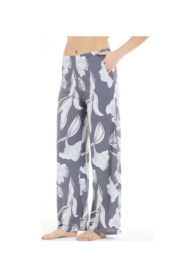 Lılac Kadın %100 Viskon Çiçek Desenli Pijama Altı Pantolon Gri Gri Lılac Kadın %100 Viskon Çiçek Desenli Pijama Altı Pantolon Gri Gri