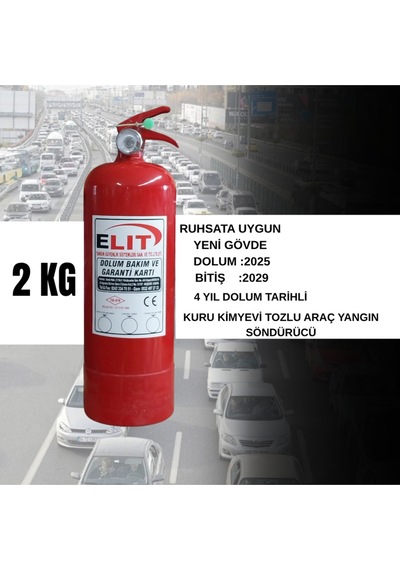 Kpr 2 Kg Kuru Kimyevi Tozlu Araç Söndürücü Dolum : 2025 Bitiş : 2029