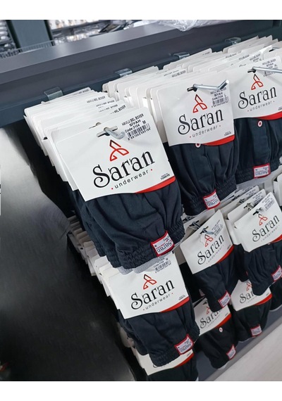 Saran Erkek Havlu Bel Pamuk'lu Boxer 3104 - 10 Adet Siyah