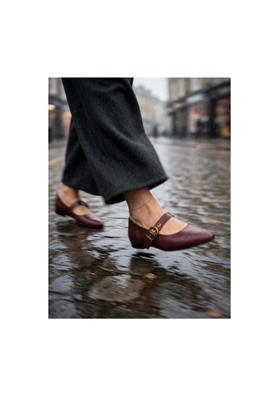 37brandshoes Bordo Deri Babetler Bordo Bordo