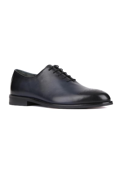 Shoetyle - Lacivert Deri Bağcıklı Erkek Klasik Ayakkabı 250-5001-829-lacivert
