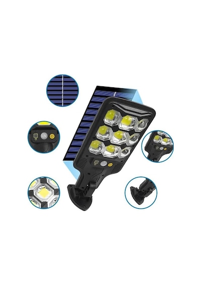 Powermaster Hs-8037b Solar 9 Cob Ledli Hareket Sensörlü Sokak Lambası