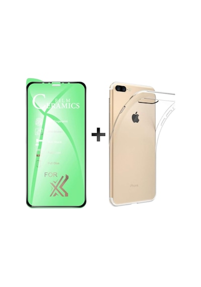 Apple Uyumlu iPhone 7 Plus Sefaf Kilif + 9D Nano Ekran Koruyucu Kirilmaz Cam 541304680