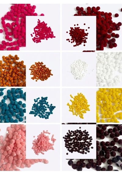 Kadife Boncuk Seti 8 Mm 8 Renk 10 Gram Takı, Oya, Abiye Boncuğu 8 Renk 10'ar Gram 800-820 Adet
