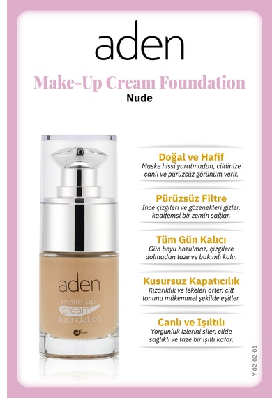 Aden Make-up Cream Foundation Nude Ten Diğer