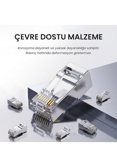 Veggieg Cat5e Metal Rj45 Jack Ethernet Konnektörü Altın Kaplama 102 Adet