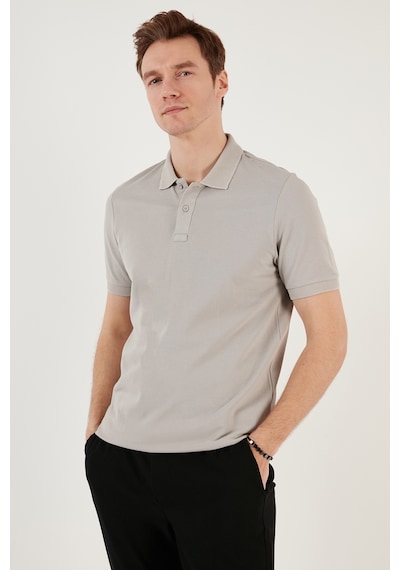 Buratti Pamuklu Regular Fit Düğmeli Erkek Polo Yaka T Shirt 5902739 Açık Gri