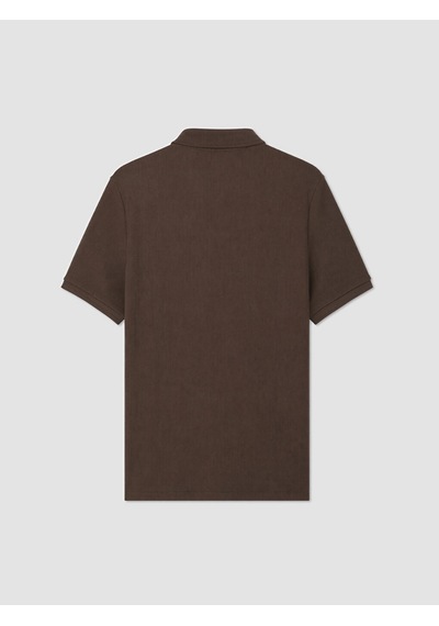 Lcwaıkıkı Classic Kahverengi Standart Fit Polo Yaka Strüktürlü Erkek Tişört