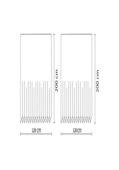 Prado Çift Kanatlı 2x120x200 Cm Banyo Perdesi Çok Renkli