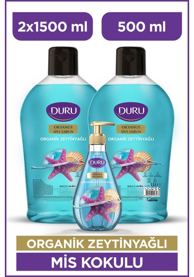 Organik Zeytinyağlı Okyanus Sıvı Sabun 1,5 1,5 500ml