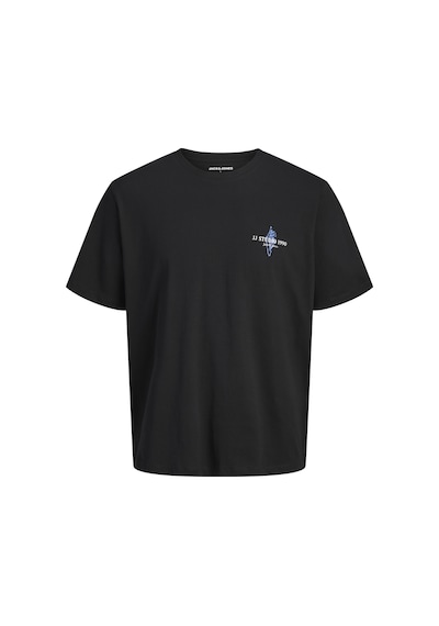 Jack & Jones Erkek Gögüs Baskili Bisiklet Yaka Tisört - Corals - 12288345 Siyah