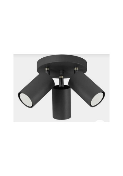 Üçlü Mat Siyah Hareketli Spot Led Avize Günışığı Ampullü Taban 15 Cm Siyah