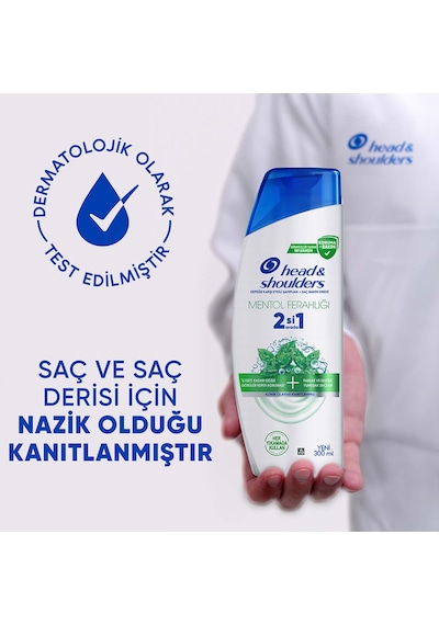 Head & Shoulders Mentol Ferahlığı 2'si 1 Arada Şampuan 300 Ml Tüm Saç Tipleri