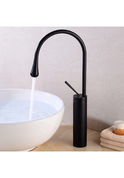 Fause Yüksek Çanak Lavabo Bataryası Pelicano Siyah Ksl105-B