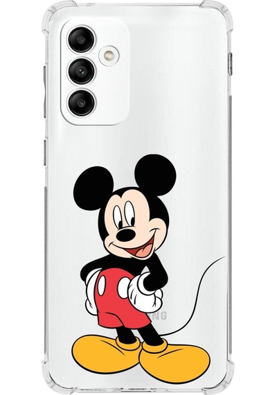 Samsung Galaxy Uyumlu M23 Köşe Korumalı Antişok Kapak Mickey Mouse Tasarımlı Şeffaf Kılıf