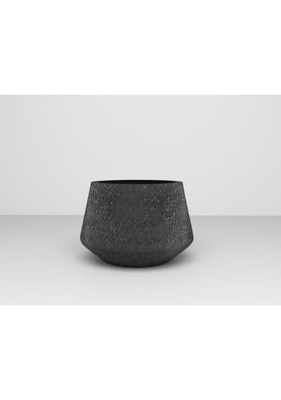 Nuano Consept Amber Serisi Yuvarlak Saksı Siyah 78x52