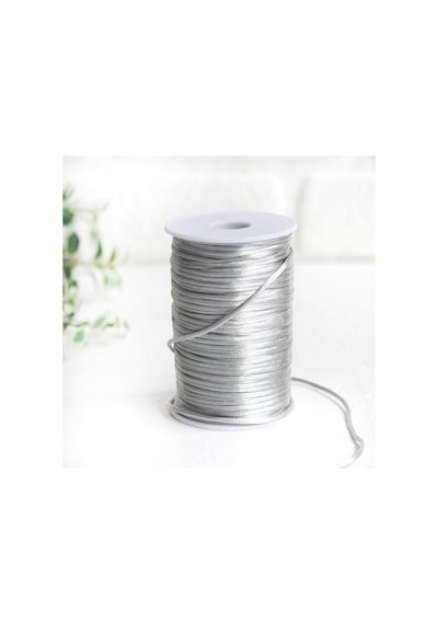 Gri floş ip (sıçan kuyruğu), 2 mm  5 metre Gri