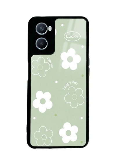 Oppo A96 Green Lucky Happy Day Tasarımlı Glossy Telefon Kılıfı Mint
