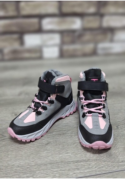 Rahat İçi Kürklü Outdoor Spor Bağcıklı Cırtlı Çocuk Botu Pembe