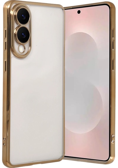 Newface Samsung Galaxy Uyumlu S25 Edge Razer Lensli Silikon Glblseme - 30 - Gold