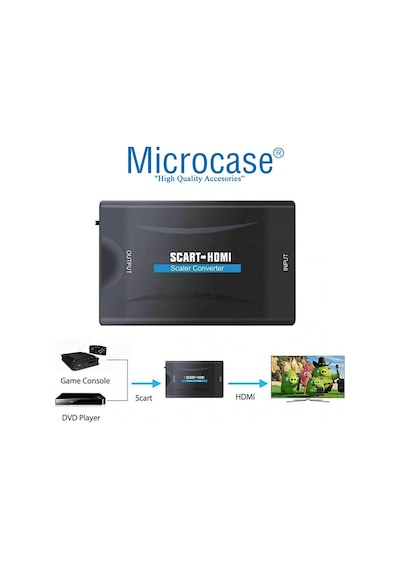 Microcase Scart To Hdmı Dönüştürücü Adaptör Siyah - Al2621