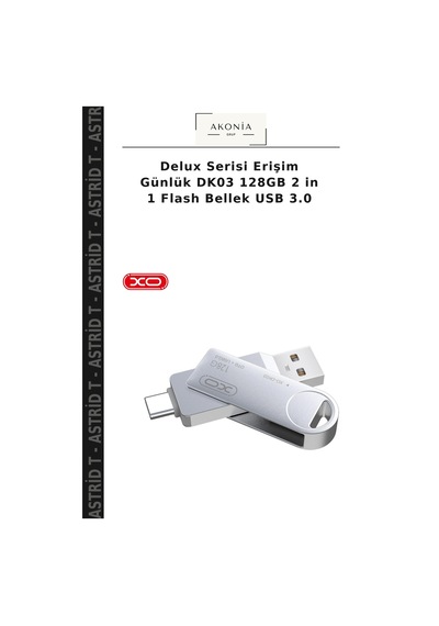 Delux Serisi Erişim Günlük Dk03 128gb 2 İn 1 Flash Bellek Usb 3.0