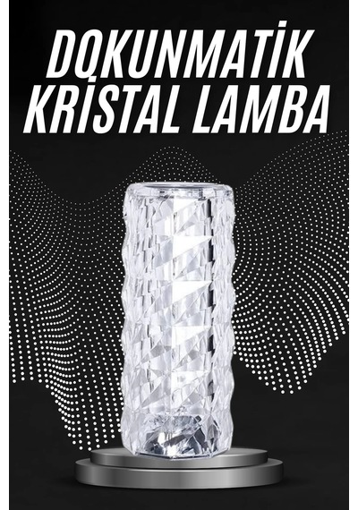 Hubrendy Tekno Kristal Lamba Masa Lambası Şarjlı Masa Lambası Dokunmatik Sensör Usb Şarjlı 17092623