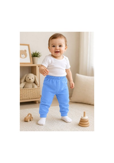 H&c Coolboy H&c %100 Pamuk Penye Bebek Tek Alt Pantalon 0-36 Ay Turkuaz