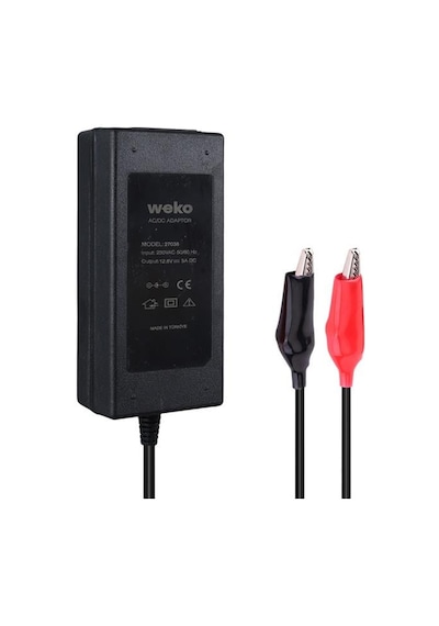 Weko 12.6 Volt - 3 Amper Krokodil Uçlu Ledli Yerli Üretim Masaüstü Şarj Adaptörü