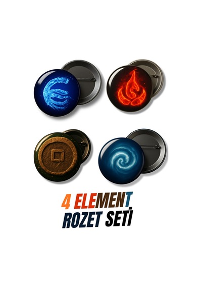 4 Element Rozet Seti-4 Adet-44 Mm Çok Renkli