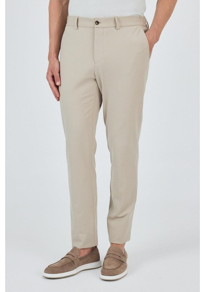 İmza Bej Esnek Yandan Cepli Casual Slim Fit Jogger Pantolon 1003250162 Bej