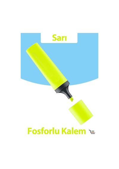 Sarı-mavi-turuncu-yeşil Fosforlu Kalem Diğer