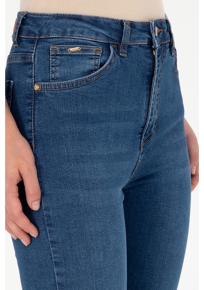 U.S. Polo Assn. Kadın Koyu Mavi Skinny High Waist Fit Jean Pantolon 50289300-DN0023