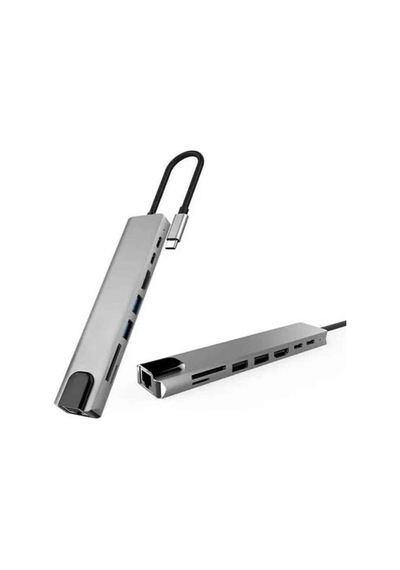 8 Portlu Macbook Çevirici Type C Hub Sd Tf Usb Çoğaltıcı Ethernet Diğer