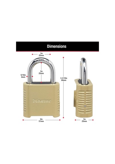 Master Lock 875d Ağır İş Dış Mekan Kombinasyon Kilidi, 5 Cm Geniş
