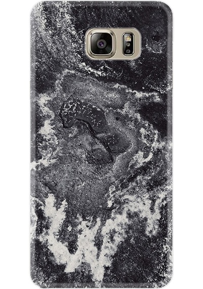 Samsung Uyumlu Galaxy S7 Kılıf Silikon Black Marble 4 1383