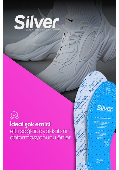 Silver Ter Ve Koku Önleyici Aktif Ferahlık Ayakkabı Tabanlığı 35-45