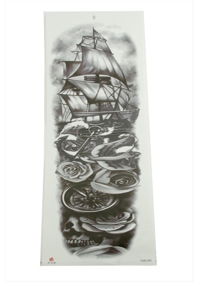 Gemi - 898 - Tattoo Kol - Glblseme - Dövme Sticker-siyah