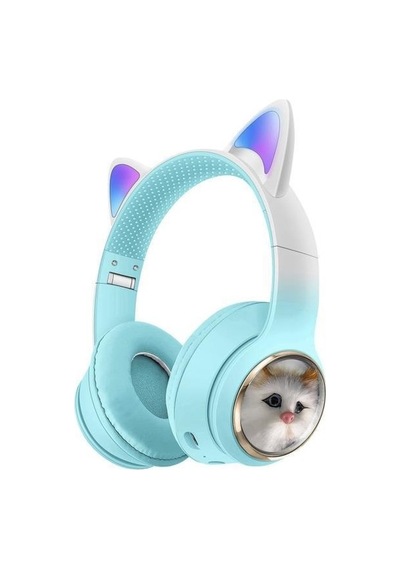 Hd11 Sevimli Kedi Karükatür Kulak Led Işıklı 5.3 Bluetooth Kulak Üstü Kulaklık
