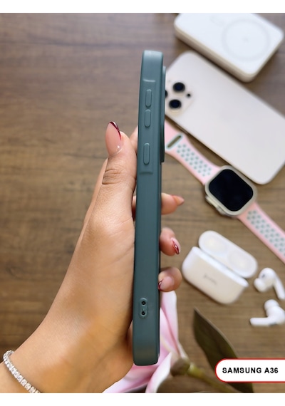 Samsung Galaxy A36 Uyumlu Kamera Korumalı Darbeye Dayanıklı Renk Atmayan Keep Silikon Kılıf Haki
