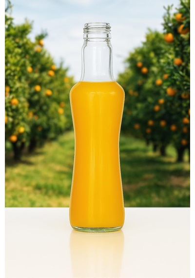 250 Ml Şeffaf İnce Belli Kapaklı Cam Şişe 250 Cc Meşrubat Şişesi 6 Adet Altın Kapak Çok Renkli