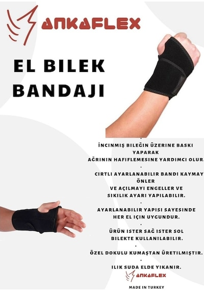 El Bilek Ateli Bandajı Medikal Ortopedik Statik El Bilek Splinti Standart