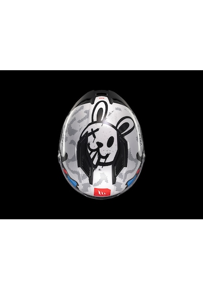 Mt Helmets Stınger Yozu A7 Kapalı Kask Parlak Beyaz - Mavi
